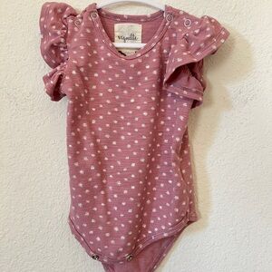 Vignette Pink Onesie with White Polka Dots